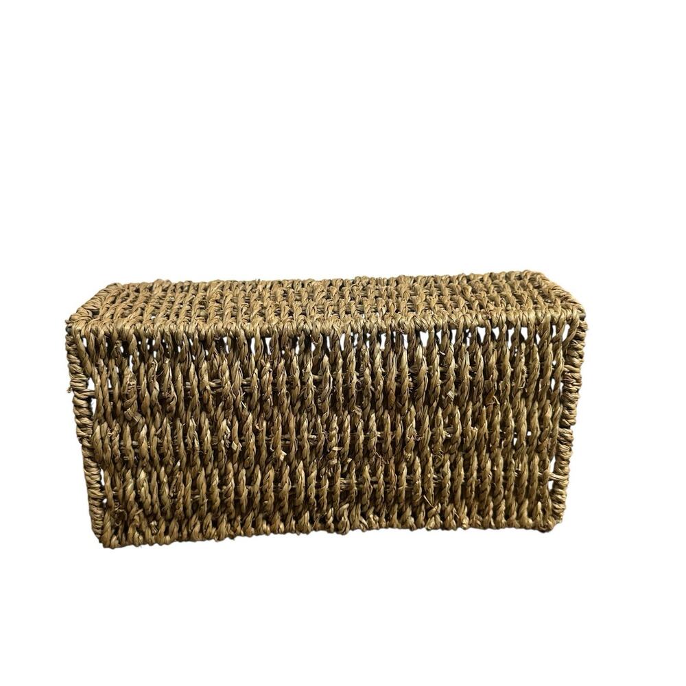 Tiered Seagrass Desk Organizer Letter Holder 3 Slots Woven Natural Boho 8" x 10" - Picture 6 of 6